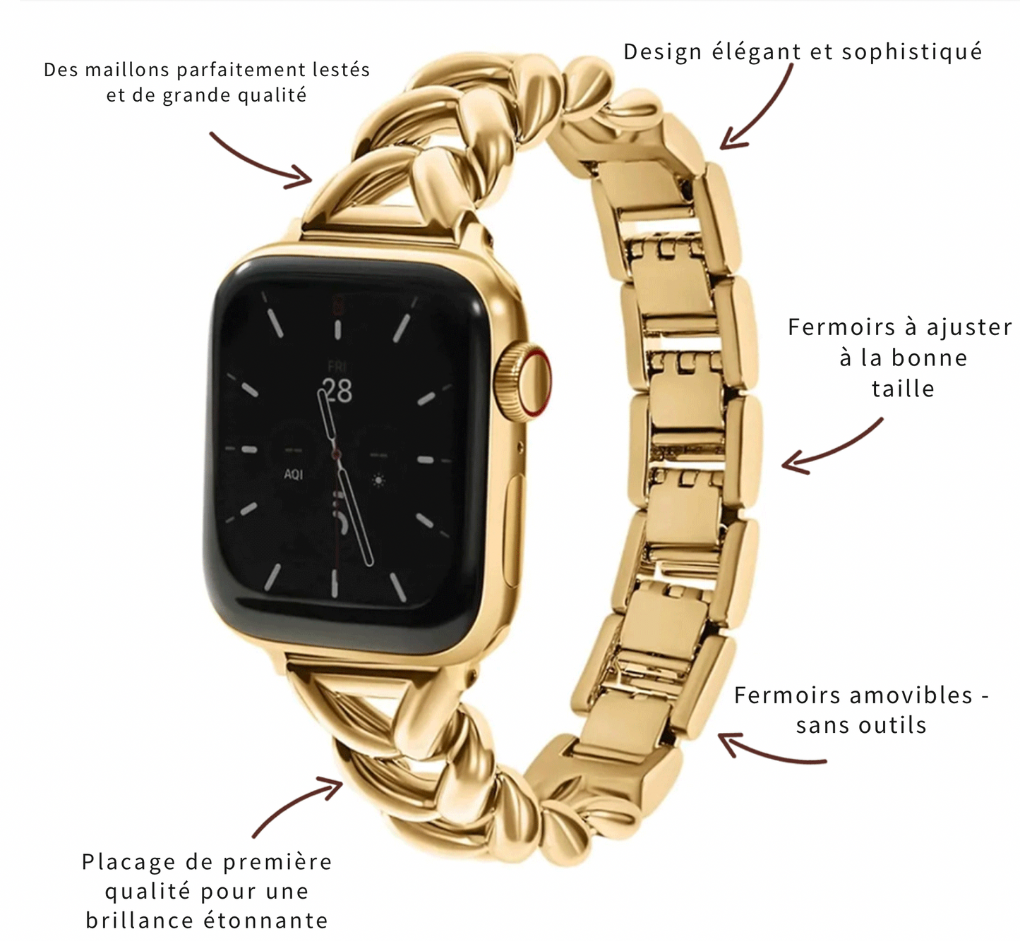 Bracelet Vendôme – Acier Inoxydable pour Apple Watch