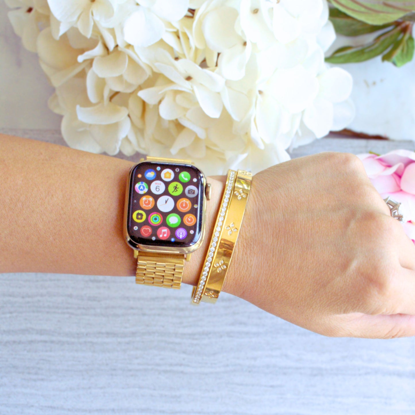 Bracelet Élysée – Acier Inoxydable Doré pour Apple Watch