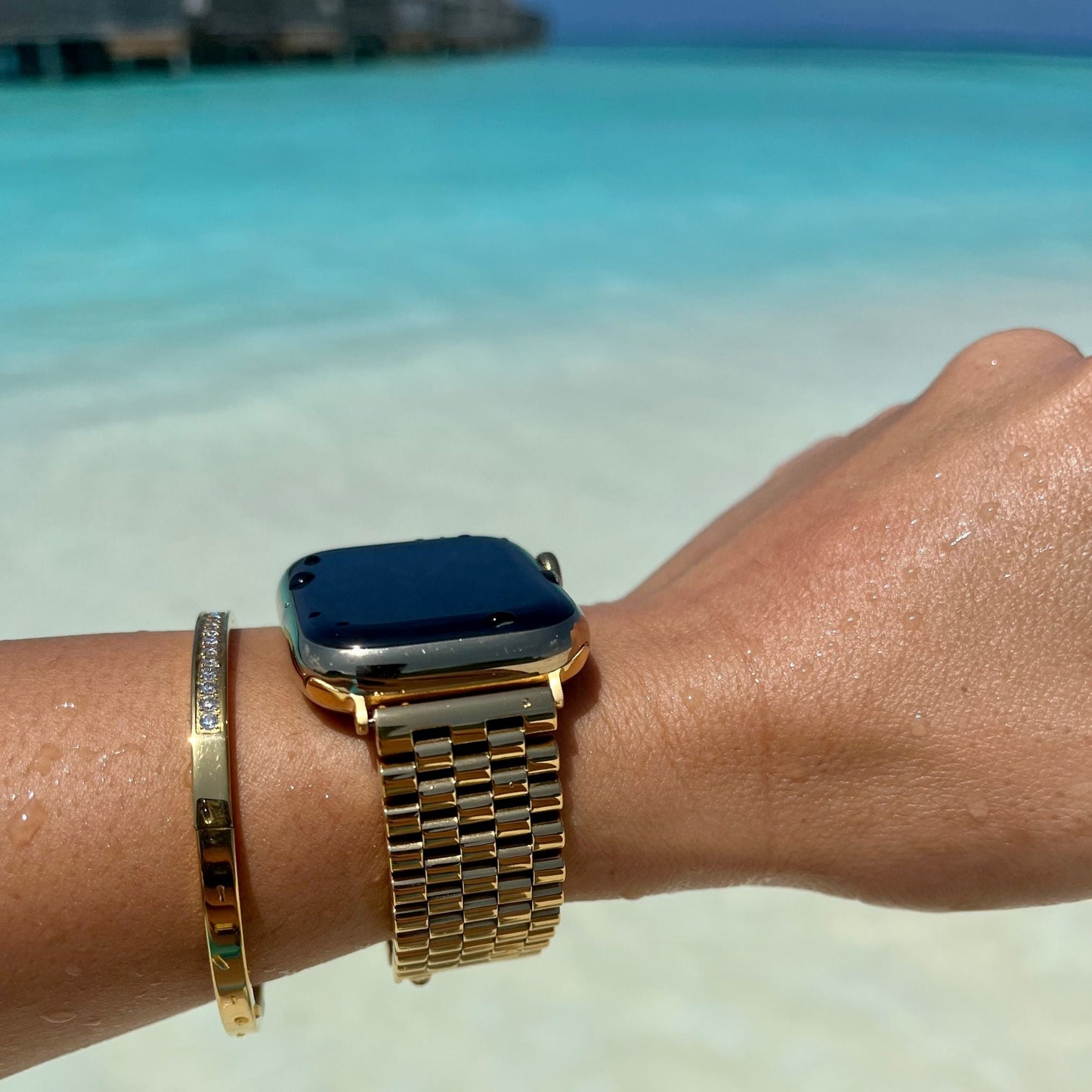 Bracelet Élysée – Acier Inoxydable Doré pour Apple Watch