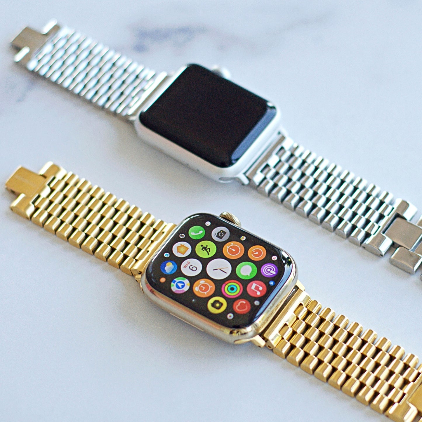 Bracelet Élysée – Acier Inoxydable Doré pour Apple Watch