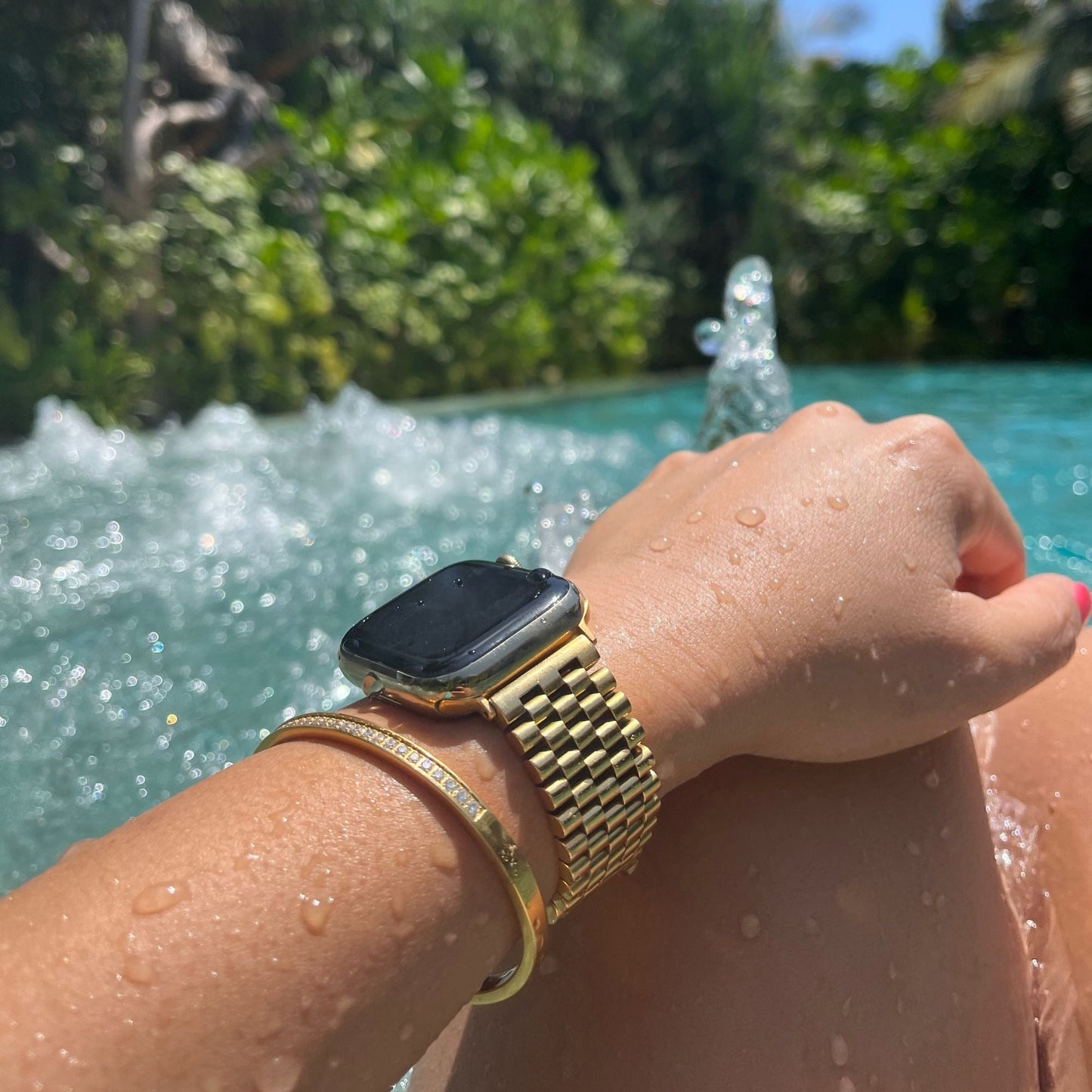 Bracelet Élysée – Acier Inoxydable Doré pour Apple Watch