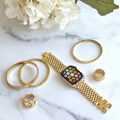Bracelet Élysée – Acier Inoxydable Doré pour Apple Watch